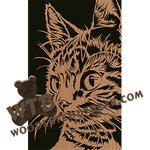 Cat Profile | Fretwork Scroll Saw Pattern | Wooden Teddy Bear