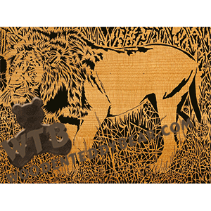 Lion in Grass | Fretwork Scroll Saw Pattern | Wooden Teddy Bear