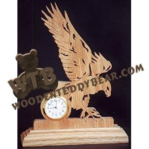 Bald Eagle Clock scroll saw pattern | The Wooden Teddy Bear