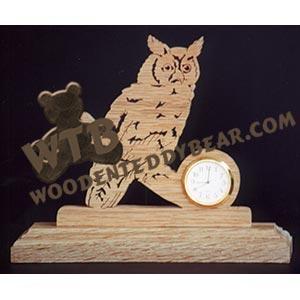 Great Horned Owl Clock scroll saw pattern | The Wooden Teddy Bear