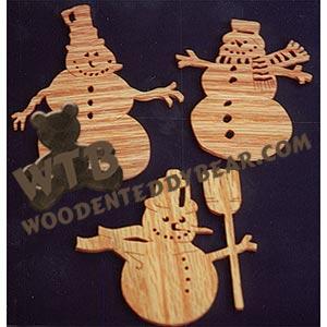 Snowmen Ornaments scroll saw pattern | The Wooden Teddy Bear