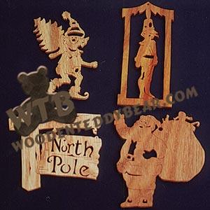 North Pole Ornaments scroll saw pattern | The Wooden Teddy Bear