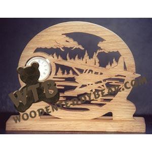 Float Plane Clock scroll saw pattern | The Wooden Teddy Bear