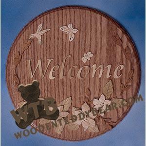 Floral Welcome Plaque | Fretwork Scroll Saw Pattern - The Wooden Teddy ...