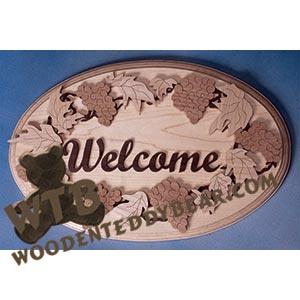 Grapevine  Welcome Plaque | Fretwork Scroll Saw Pattern