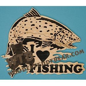 I Love Fishing - Brown Trout | Fretwork Scroll Saw Pattern