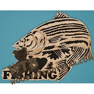 I Love Fishing - Striped Bass | Fretwork Scroll Saw Pattern