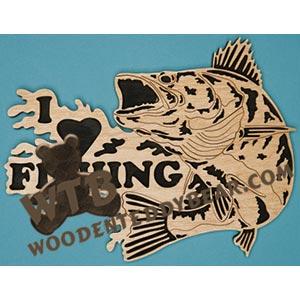 I Love Fishing - Walleye | Fretwork Scroll Saw Pattern