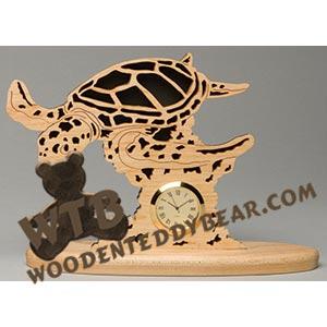 Coral Sea Turtle Mini Clock | Fretwork Scroll Saw Pattern