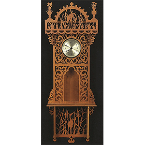 Pomeroy Clock & Shelf | Fretwork Scroll Saw Pattern | Wooden Teddy Bear