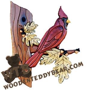 Cardinal Intarsia scroll saw pattern | The Wooden Teddy Bear