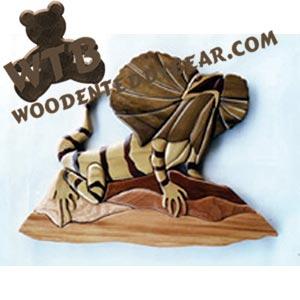 Frilled Lizard Intarsia scroll saw pattern | The Wooden Teddy Bear