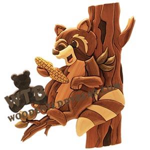 Rocky Raccoon | Fretwork Scroll Saw Pattern | Wooden Teddy Bear