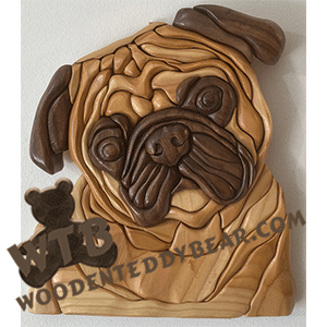 Pug | Fretwork Scroll Saw Pattern | Wooden Teddy Bear