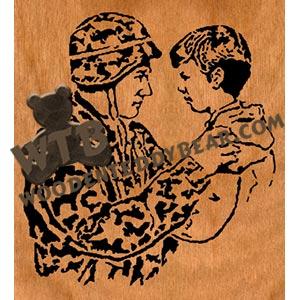 Soldier's Goodbye fretwork scroll saw pattern | The Wooden Teddy Bear