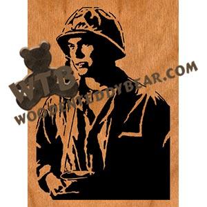 WWII Marine fretwork scroll saw pattern | The Wooden Teddy Bear