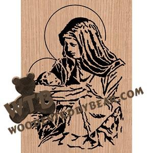 Mary & Jesus fretwork scroll saw pattern | The Wooden Teddy Bear