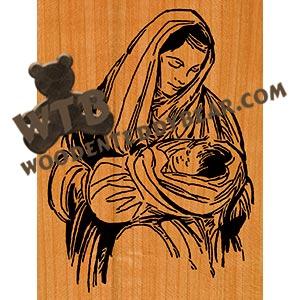 Mary & Jesus #2 fretwork scroll saw pattern | The Wooden Teddy Bear