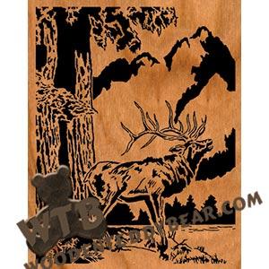 Bugling Elk (small) fretwork scroll saw pattern | The Wooden Teddy Bear