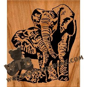 Elephants fretwork scroll saw pattern | The Wooden Teddy Bear