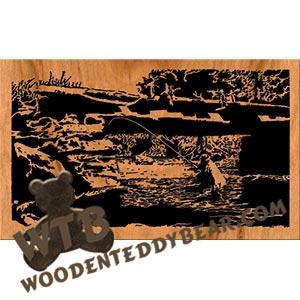 Fly Fisher fretwork scroll saw pattern | The Wooden Teddy Bear
