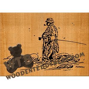 Fly Fisherman fretwork scroll saw pattern | The Wooden Teddy Bear