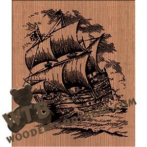 Galleon Advanced fretwork scroll saw pattern | The Wooden Teddy Bear