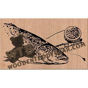Salmon & Reel Advanced fretwork scroll saw pattern | The Wooden Teddy Bear