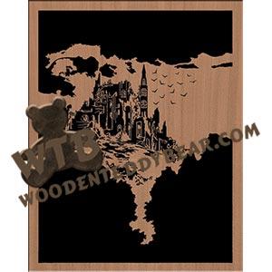 Nyphon Rising Advanced fretwork scroll saw pattern | The Wooden Teddy Bear