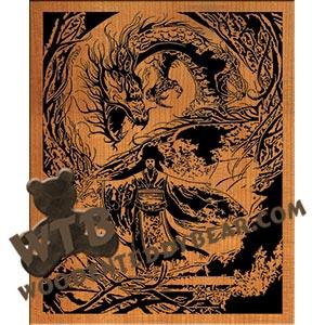 The Dragon Rises Advanced fretwork scroll saw pattern | The Wooden Teddy Bear