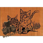 Two Kittens Advanced fretwork scroll saw pattern | The Wooden Teddy Bear