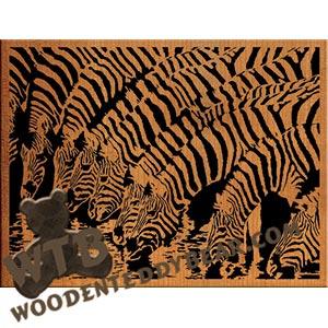 Zebras Drinking Advanced fretwork scroll saw pattern | The Wooden Teddy Bear