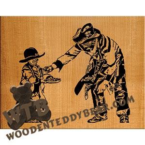 Rodeo Clowns #3 Advanced fretwork scroll saw pattern | The Wooden Teddy Bear