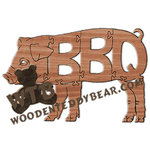 BBQ (Pig) | Fretwork Scroll Saw Pattern | Wooden Teddy Bear