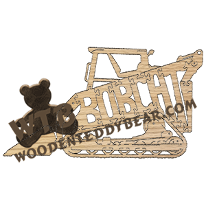 Bobcat (Tractor - Tracks) | Fretwork Scroll Saw Pattern | Wooden Teddy Bear