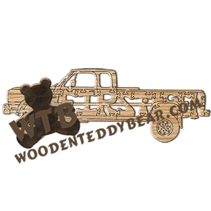 (Dodge) First Gen (Truck - Ext Cab) | Fretwork Scroll Saw Pattern | Wooden Teddy Bear