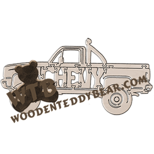 Chevy (4x4 Pickup) | Fretwork Scroll Saw Pattern | Wooden Teddy Bear