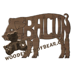 Bacon (Pig) | Fretwork Scroll Saw Pattern | Wooden Teddy Bear