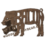 Bacon (Pig) | Fretwork Scroll Saw Pattern | Wooden Teddy Bear