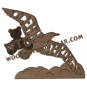 Ocean Springs (Seagull) | Fretwork Scroll Saw Pattern | Wooden Teddy Bear