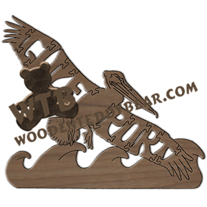 Gulf Port (Pelican) | Fretwork Scroll Saw Pattern | Wooden Teddy Bear