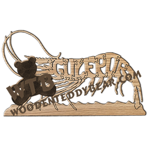 Gulf Port (Shrimp) | Fretwork Scroll Saw Pattern | Wooden Teddy Bear