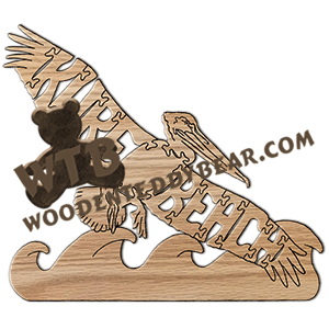 Kure Beach (Pelican) | Fretwork Scroll Saw Pattern | Wooden Teddy Bear