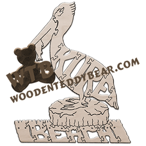 Kure Beach (Pelican Sitting) | Fretwork Scroll Saw Pattern | Wooden Teddy Bear