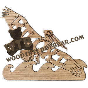 Biloxi (Pelican) | Fretwork Scroll Saw Pattern | Wooden Teddy Bear