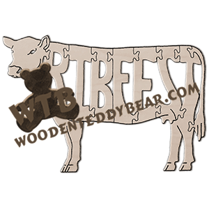 Ribfest (Cow) | Fretwork Scroll Saw Pattern | Wooden Teddy Bear