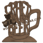 Craft Beer (Single Mug) | Fretwork Scroll Saw Pattern | Wooden Teddy Bear