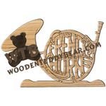 French Horn | Fretwork Scroll Saw Pattern | Wooden Teddy Bear