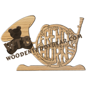 French Horn | Fretwork Scroll Saw Pattern | Wooden Teddy Bear