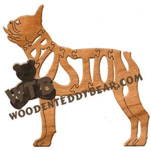 Dogs Boston Terrier fretwork scroll saw pattern | The Wooden Teddy Bear